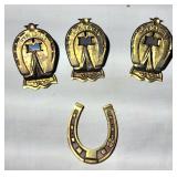 Antique horseshoe paper clips & brass horseshoe