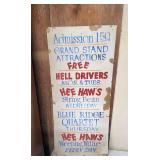 Vintage cardboard fair sign