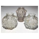 Antique puffy glass vases