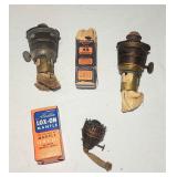 Antique Aladdin oil lamp parts wicks etc.