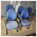 4 upholstered  office arm chairs