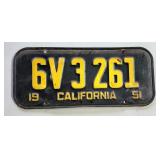 1951 California license plate