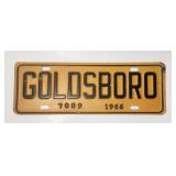 1966 Goldsboro NC city license plate