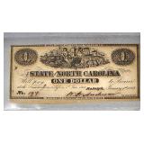 North Carolina Confederate 1 dollar note