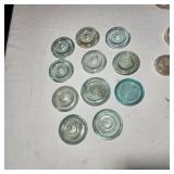 Antique glass jar lid inserts