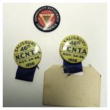 Antique pinbacks 2 R Salisbury NC 1926