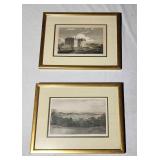 Antique framed engravings Wahington DC White House