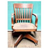 Antique solid walnut office chair
