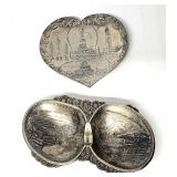 Occupied Japan metal souvenir trinket trays