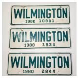 1980 Wilmington city license plates
