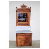 Antique walnut washstand w mirror