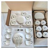 Lot of white china Crate & Barrel etc.