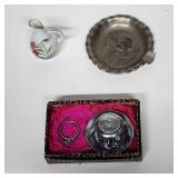 Occupied Japan lot w tea strainer,ashtray,
