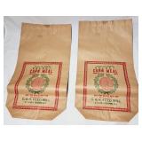 Rare pair GH Milling corn meal bags 25 lb.