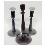 Antique wood candlesticks