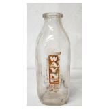 Wayne Dairy pint bottle rare graphics