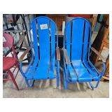 (2) vintage metal rocking chairs