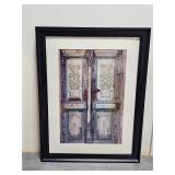 framed door print