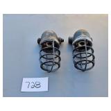 (2) vintage - cast aluminum light housing