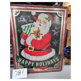 metal santa sign