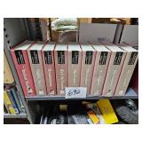 History books on lower shelf 39