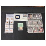 Medallions, Stamp, basketball cards