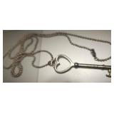 TIFFANY HEART KEY PENDANT & 30 inch chain .925