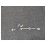Star Blue Sapphire earrings & bracelet #191