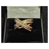 .925 Yellow & White Diamond Estate Ring