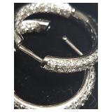 14k yg HOOP EARRINGs 1.5 tcw Diamonds 5.8 grams