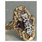 14k yg Ring 3 Natural Diamonds weigh 8.1 grams