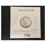 1920 RARE SILVER Mercury Dime