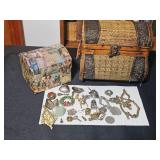 Estate Jewelry & parts & small chests