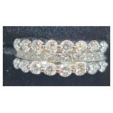 Diamond Wedding Band 14K WG 27 Natural Diamonds