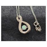 .925 Fire Opal Infinity Necklace
