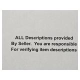 Descriptions provided by seller - read all terms