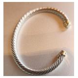 BANGLE BRACELET "Yurman" 18k Sterling, Opal