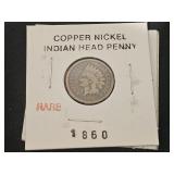 1860 RARE Indian Head Penny - Copper Nickel