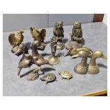 brass items & wood bookends