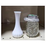 vase & jar of beads
