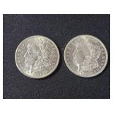 2 BRILLIANT 1921 Morgan Silver Dollars