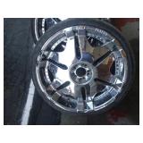 255/30ZR22-(4) TIRES/WHEELS (ONE TIRE BAD)