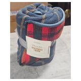 plaid reversible throw