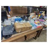 tables full of flea market items - see pictures
