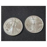 (2) 2024 SILVER Walking Liberty (W) Dollar Coin