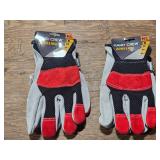 2 pr medium leather work gloves