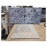 3 metal decor pieces 24 x 24
