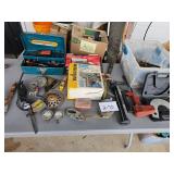 tools, sockets, etc. on table