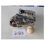 Rawlings baseball mitt & ball