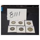 (6) silver coins